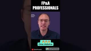 One Advice for Finance Professionals