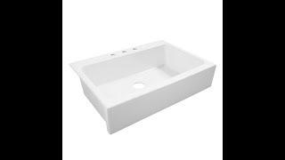 Farmhouse apron sink DROP IN install DIY Home Depot Sinkology Josephine model