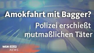 Amokfahrt mit Bagger? Polizei erschießt Mann in Baden-Württemberg | WDR Aktuelle Stunde