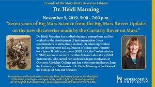 Dr. Heidi Manning - Updates on Mars