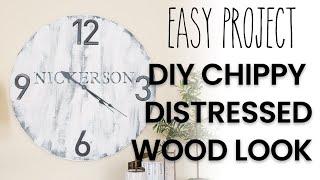 DIY Distressed Chippy Weathered Paint with New Plank Wood (and Preventing Stencil Bleed)