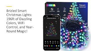 Brizled Smart Christmas Lights: 196ft of Dazzling Colors, WiFi Control, and Year-Round Magic!