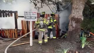 Firefighters Battling V St Fire in Eureka