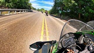 Group Ride FUN!! I wasn’t expecting this!! #kawasaki #yamaha #aprilia #zx10r