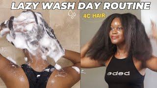 MY LAZY 4C HAIR WASH DAY ROUTINE | NATURAL HAIR ROUTINE | LOW MAINTENANCE WASH DAY | QUICK AND EASY