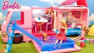 バービー キャンピングカー プール遊び / Barbie Pop-Up Dream Camper Swimming Pool and Water Slide