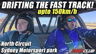 Drifting the big fast track at Sydney in MCFRY
