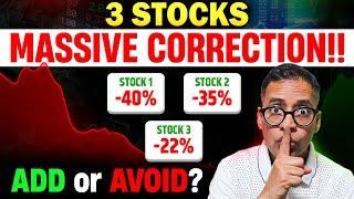 MASSIVE (20-40%) Correction in 3 Stocks - Time to Buy or Wait for MORE Fall? #stockstowatch #invest