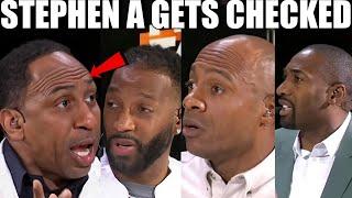 Gilbert Arenas Tracy Mcgrady JWill CHECK Stephen A LIVE On ESPN Over Ring Culture LeBron JamesDebate