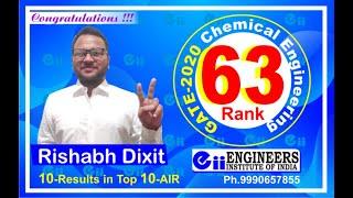 AIR-63 GATE-2020 RISHABH DIXIT (HBTU Kanpur) Chemical Engineering