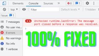 Unchecked runtime.lastError: The message port closed before a response was received | (2 Solutions!)