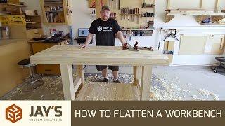 How To Flatten A Workbench Top With Hand Planes - 248