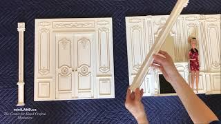 French Royal Paneling Components 1:6 scale - fireplace, door, wall panel and column connectors