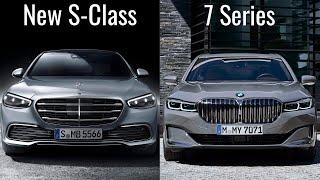 New 2021 Mercedes Benz S Class vs BMW 7 Series rear seats comparison