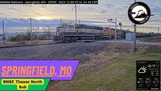 MOKAN Railcams Springfield, Missouri BNSF Thayer North Subdivision (MP 204.70)