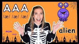 Halloween ABC Phonics Chant for Kids  | A to Z Letter sounds and Actions! |Learn Phonics!