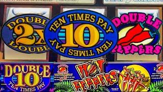 Old School Classic Double Ten Times Pay & Hot Peppers 3 Reel Slots