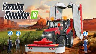 Farming Simulator 18 Grass Cutting Process Making Straw Bales! Fs18 Multiplayer | Fs18 Gameplay#fs18