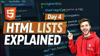 HTML Tutorial for Beginners 2025 |  HTML Lists Explained Ordered, Unordered Lists (Day 04)