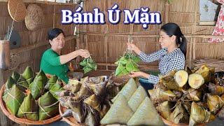 Cách gói Bánh Ú Mặn nhân mỡ đậu xanh mềm dẻo theo vị truyền thống