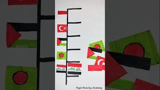 رسمت أعلام الدول العربية كلهامنى بتلون الاعلامصوتولنا اول كومنت#palestine #trending #art #shorts