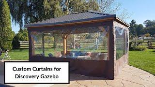 Custom Curtains for a Backyard Discovery Gazebo with Hanging Hooks - Midland Industrial Covers