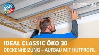 IDEAL CLASSIC ÖKO 30: Montage als Deckenheizung/ Aufbau mit Hutprofil