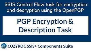 SSIS PGP Encryption & Description Task . COZYROC SSIS+ components suite