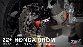 How to install TST Spooled Captive Chain Adjusters on a 2022+ Honda Grom by TST Industries