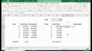 Easy Payback and Discounted Payback Period in Excel - Revised