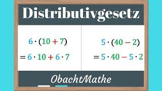 Das Distributivgesetz (Verteilungsgesetz) | ganz einfach erklärt | ObachtMathe