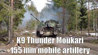K9 Thunder Moukari 155 SPG Howitzers Firing In Forest Position [4K]