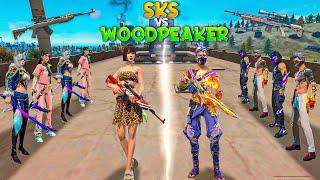 Evo Woodpecker vs SKS on Factory Roof | Girls vs Boys| Gun Skin Challenge | Free Fire