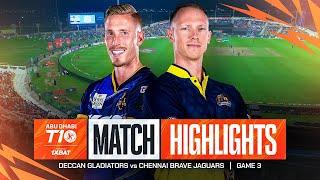 2024 Abu Dhabi T10 I Match 3 Highlights: Deccan Gladiators vs Chennai Brave Jaguars | Season 8