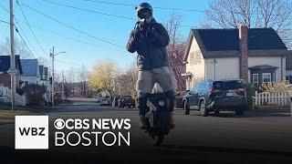 Man with electric unicycle will deliver anything at anytime in Massachusetts city