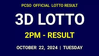 3D LOTTO RESULT 2pm draw October 22, 2024 Tuesday PCSO Swertres Lotto Result Today 1st Draw