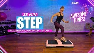 Easy-Paced Intermediate/Advanced Step Aerobics | 35 Mins | 127 BPM | #466