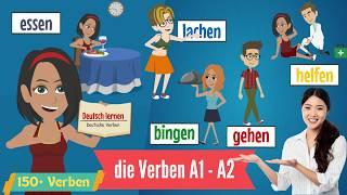 Deutsch lernen | deutsch A1 - A2 |  German for beginners A1-A2 | 150 Verben