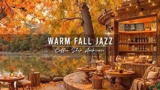 Fall Coffee Shop Ambience with Warm Jazz Music  Smooth Jazz Instrumental Music for Studying, Relax