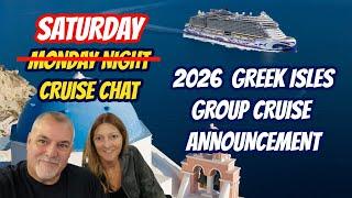 SPECIAL SATURDAY EDITION!!!  Monday Night Live !!!  Cruise and Travel Chat with Real Time Q&A