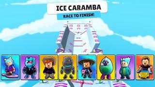 ALL NEW SKIN 0.54 vs New Map ICE CARAMBA  Stumble Guys