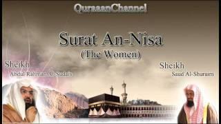 4- Surat An-Nisa (Full) with audio english translation Sheikh Sudais & Shuraim