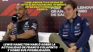 Lewis Hamilton habló sobre la actualidad de Franco Colapinto y sobre sus posibilidades. F1 Radio