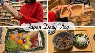 window shopping here and there, high-end supermarket, Gyudon dinner | japan vlog