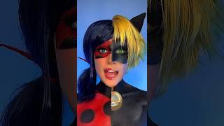 Half Ladybug Half Cat Noir! #miraculous #ladybug #catnoir #halfandhalf