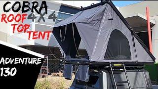 Cobra 4x4 Adventure 130 Roof Top Triangle Tent Aluminium Alloy Hardshell 2 Person 280G Poly Cotton