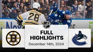 NHL Highlights | Bruins vs. Canucks - December 14, 2024