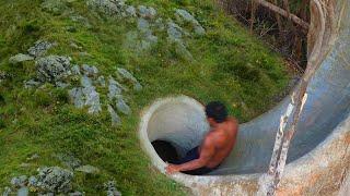 Build Secret Temple Tunnel Underground House And Water Slide To Tunnel Swimming Pool