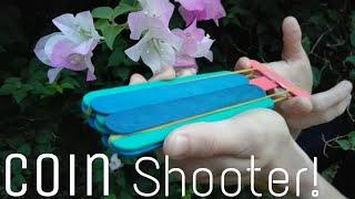 DIY Coin Shooter! ( How to make a Pocket Coin Shooter with Popsicle Sticks. )