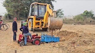 JCB 3DX Eco Xcellence Machine loading mud Ln mini Mahindra 275Di  jcb videos Komalkumar sk tractor